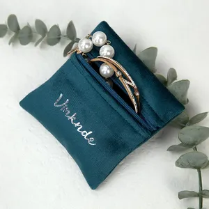 10x10cm Portable Zipper Drawstring Storage <b>Bags</b> Flannel Velvet Customizable Small <b>Cloth</b> Jewelry Earrings Rings Gift Pouch - Product Image 5