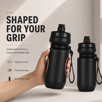 Bouteille d'eau publicitaire sans BPA, réutilisable, en plastique, pour le sport, avec logo personnalisé, en PP, OEM ODM, bouteille compressible, fabrication en usine