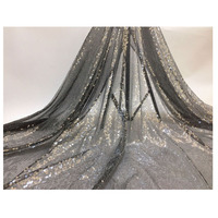 Tissu à paillettes transparent multicolore Dentelle transparente à paillettes Tissu de tulle extensible Dentelle française pour robe de femme