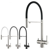 Robinet de cuisine moderne noir brossé avec capteur tactile, cartouche céramique, en acier inoxydable 304, avec douchette extractible et flexible en silicone