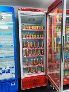 Hifan - Refrigerador Vertical de Doble Temperatura con Puerta de Vidrio, Sin Escarcha, para Bebidas, Supermercados, Exhibición de Bebidas, Refrigerador para <span class=keywords><strong>Budweiser</strong></span> - Product Image 3