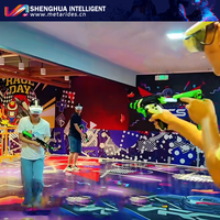Nueva Sala de Realidad Virtual Inalámbrica para Negocios, 4-10 Jugadores, Juegos Multijugador de Realidad Mixta, Máquina de Tiro para Arena de Realidad Virtual de Fibra de Vidrio