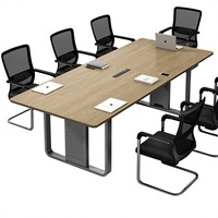 Table de Conférence Simple et Moderne, Longue, Rectangulaire, Démontable, pour Négociations Commerciales, Mobilier de Bureau