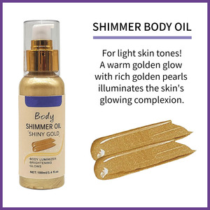 Aanpasbare gouden whitening body shimmer olie met vitamine C voor bruining & voedende hydraterende massageolie voor alle huidtypen - Product Image 4