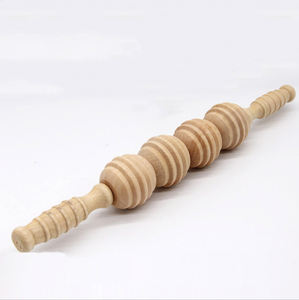 Individuelles Logo Natürlicher Holz-Therapiestab für Lymphdrainage Holzmassagegerät Körpermassage-Werkzeug Rückenmassageroller - Product Image 2