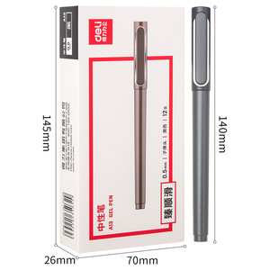 Deli A13 Gel <b>Pen</b> 0.5Mm Black Ink Metal Body Office School Writing Tool - Product Image 1