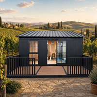 Maison conteneur préfabriquée de 20 pieds, norme européenne, toit en pente, unité modulaire pour camping et projet de cabane touristique