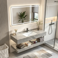 Fabricant direct : Lavabo intégré sans joint à double couche, surface polie, pour toilettes publiques d'hôtel moderne, OEM/ODM