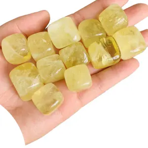  Batu Lemon Citrine Terpoles Alami, Batu Ajaib, Batu Kuarsa Kuning