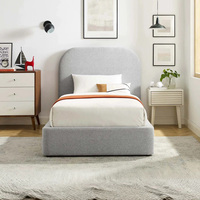 Lit simple moderne rembourré en tissu, mobilier de chambre minimaliste, taille et couleur personnalisables, cadre de lit Queen/King Size