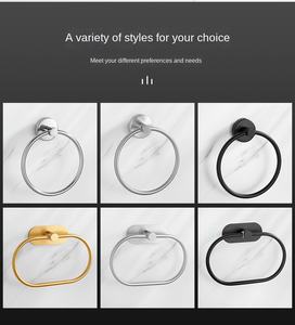 Anneau porte-serviettes mural moderne en acier inoxydable poli, écologique, sans perçage, pour salle de bain d'hôtel - Product Image 3