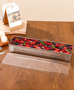 Moule rectangulaire élégant en acier inoxydable pour Tiramisu avec design fixe pour des bords nettes sur les tranches de gâteau <span class=keywords><strong>au</strong></span> <span class=keywords><strong>fromage</strong></span> - Product Image 6