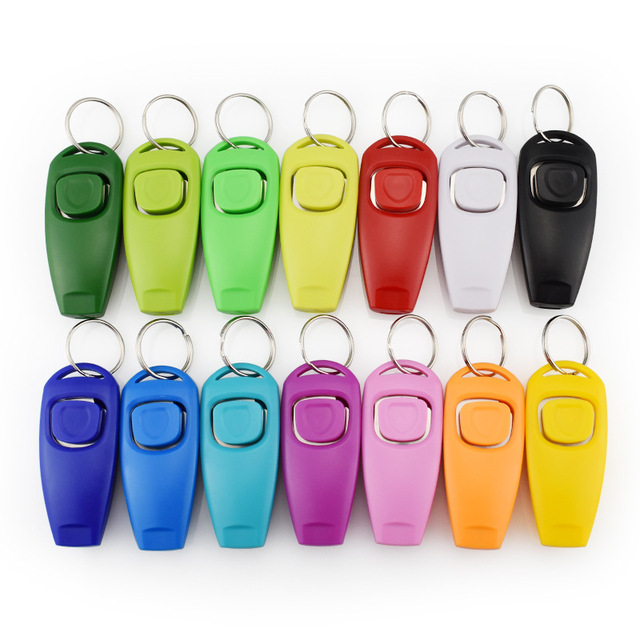2 in 1 Multifunctional Pet Dog Trainer Click Training Clickers Whistle Pet Product With Keychain for Dog