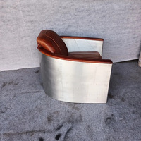 Canapé de massage Chesterfield Aviator en cuir véritable de style loft américain avec pieds en fer pour salon