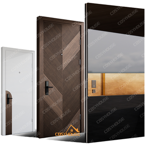 Portes d'entrée modernes <span class=keywords><strong>de</strong></span> grande taille pour maison, <span class=keywords><strong>porte</strong></span> pivotante <span class=keywords><strong>de</strong></span> sécurité avec fonction antivol, surface finie - Product Image 4