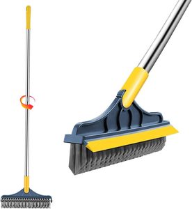 Escoba de PP con Mango Largo Giratorio de 360°, Cepillo Ajustable para Fregar Pisos, Raspador de Ventanas, Cepillo <span class=keywords><strong>2</strong></span> <span class=keywords><strong>en</strong></span> <span class=keywords><strong>1</strong></span> para Limpieza del Hogar - Product Image 1