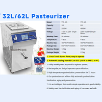 Machine de pasteurisation du lait Yourtime 32L, vente chaude en usine, machine de pasteurisation de crème glacée avec contrôle de la température de refroidissement