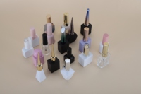 Forme carrée en verre bouteille de vernis à ongles conception spéciale or bouchon à vis mat dégradé bleu surface 10ml