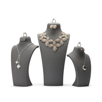 Stand d'ornements présentoir collier modèle portrait fabricants ventes directes bleu brossé cou fenêtre accessoire de bureau
