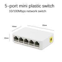 Saklar Ethernet Desktop 5 Port 100Mbps, saklar jaringan Cepat RJ45 adaptor otomatis