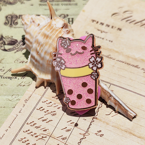 Hoge Kwaliteit Custom Gold Plating Cartoon Design Custom Metalen Pin Badge Gedrukt Hard Email Pin Custom Reversspeldjes Met Glitter - Product Image 2