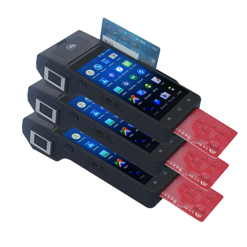 Lecteur de cartes emv de poche avec scanner biométrique à empreintes digitales, machine de lecture de cartes de crédit, avec pda mobile pour point de vente, Z90