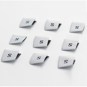 Custom <strong>Wholesale</strong> Garment <strong>Label</strong> Woven Tags <strong>Black</strong> Clothing t Shirt Number Apparel S M L XL Fabric Tag Sizes <strong>Labels</strong> Size Tag - Product Image 3