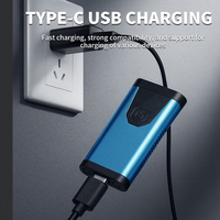 Senter Gantungan Kunci Mini dari Paduan Aluminium dengan Alarm IPX4 100LM USB-C Dapat Diisi Ulang 9 COB LED untuk Berkemah EDC