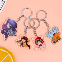 Vente en gros personnalisée porte-clés personnalisé avec logo en acrylique imprimé breloques en plastique transparent dessin animé porte-clés pendentif en plastique