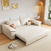 Luxuriöses Ledersofa-Bett Modernes Konvertierbares Schlafsofa Gänsedaunen-Gefüllte Polstercouch Wohnzimmermöbel
