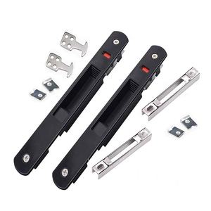 Serratura a gancio per porta scorrevole, chiusura a un solo tasto in plastica per porte e finestre scorrevoli, serratura piatta in plastica e acciaio per porte e finestre. - Product Image 4