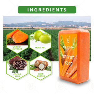 Sapone Artigianale al Burro di Karité Solido Antibatterico ANTI ACNE con Carota <span class=keywords><strong>e</strong></span> Logo - Product Image 2