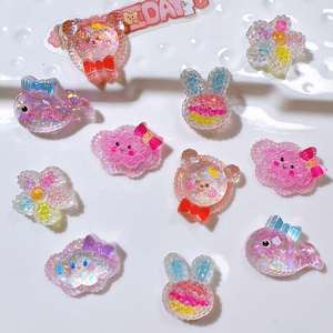 <span class=keywords><strong>Cloud</strong></span> Resin Charms Blume <span class=keywords><strong>Hase</strong></span> Walbär Glitter DIY Dekoration Accessory - Product Image 4