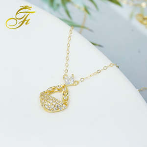 Magnifiques colliers de poche en or 18 carats fabriqués à la main, tour de cou en chaîne Figaro personnalisé avec zircon pour cadeaux de mariage, fiançailles - Product Image 3