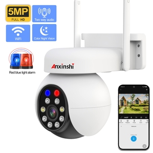 Alarma de doble luz roja y azul para <span class=keywords><strong>SriHome</strong></span> IP66, cámara de red impermeable para exteriores, alarma PTZ PIR de baja potencia, tarjeta SD de visión nocturna - Product Image 1
