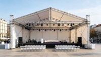 Sistem Truss Atap Panggung Segitiga Aluminium Alloy Tugas Berat Portabel Dua Lapis untuk Speaker, Panjang Dapat Disesuaikan, untuk Luar Ruangan