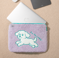 Sac à main pour ordinateur portable en peluche douce antichoc, double compartiment, housse de protection pour ordinateur universelle 13,3 14 pouces OEM ODM