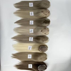 18/613 13x4 peau yak femme v forme séjour bande petit haut en soie réel pu cheveux peruke topper humain courbe toupet - Product Image 3