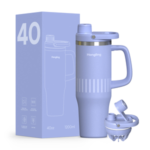 Hong Ling Protein <strong>Shaker</strong> Insulated 40oz Tumbler with Handle Fitness Gym Stainless Steel <strong>Bottle</strong> <strong>Shaker</strong> with Agitator Base Storage - Product Image 3