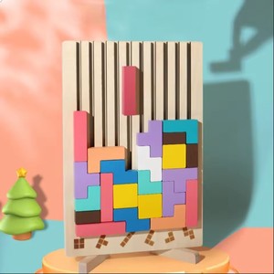 Rompecabezas <span class=keywords><strong>3D</strong></span> de Madera de Haya para Niños, Juguete de Construcción Multifuncional de Bloques Rusos para el Desarrollo de la Inteligencia y Habilidades Cognitivas - Product Image 4
