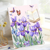 Kit de Peinture Diamant 5D Fleurs de Cerisier et Tulipes, Perles Rondes, Art Floral, Décoration Murale pour Chambre d'Adolescente ou Salle d'Étude