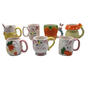 Hand Painted Ceramic Rabbit <strong>Mugs</strong> <strong>Easter</strong> <strong>Mug</strong> Decoration Ceramic coffee <strong>Mug</strong> with Handle - Product Image 5