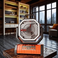 Ventilateur de camping portable rechargeable 20000mAh à 4 vitesses avec télécommande et lumières, ventilateur de bureau rechargeable F6 pour extérieur