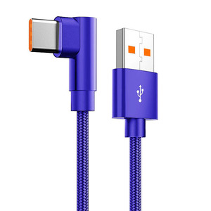Câble de charge rapide USB Type C 6A portable 120W en nylon tressé <span class=keywords><strong>coudé</strong></span> à 90 degrés, <span class=keywords><strong>court</strong></span> (0,25m, 1m, 1,5m, 2m, 3m) pour <span class=keywords><strong>iPhone</strong></span> et Samsung - Product Image 6