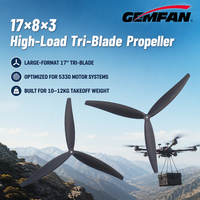 Hélice GEMFAN 17X8X3 pour drone à charge lourde, 17 pouces, 3 pales, fibre de verre et nylon, pas de 8 pouces, haute capacité de charge pour drone quadricoptère de 10-12 kg