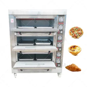 Industrial Bread Baking Oven 3 Deck 6 Trays Electric Gas Bakery Deck Oven Equipment for Sale