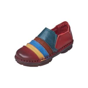 Nouveauté Automne Mocassins en Cuir de Vachette Style Rétro Ethnique à Bout Rond, Color Block, Chaussures Décontractées - Product Image 5