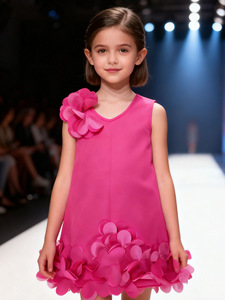 Robe de princesse blanche sans manches coupe droite <span class=keywords><strong>pour</strong></span> fille, nouvelle robe de mariée princesse florale 3D <span class=keywords><strong>pour</strong></span> filles, très populaire - Product Image 3