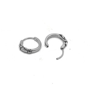 Pendientes Huggie de acero de titanio con diseño geométrico para hombres y mujeres, joyería de moda, pendientes de acero inoxidable 316, estilo sencillo - Product Image 3