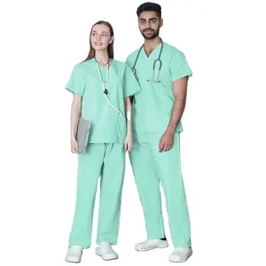 Custom Women infermieristica Scrub Jogger Hospital set Zip riutilizzabile elastico estetista Scrub uniformi infermiera uniforme Scrub medico